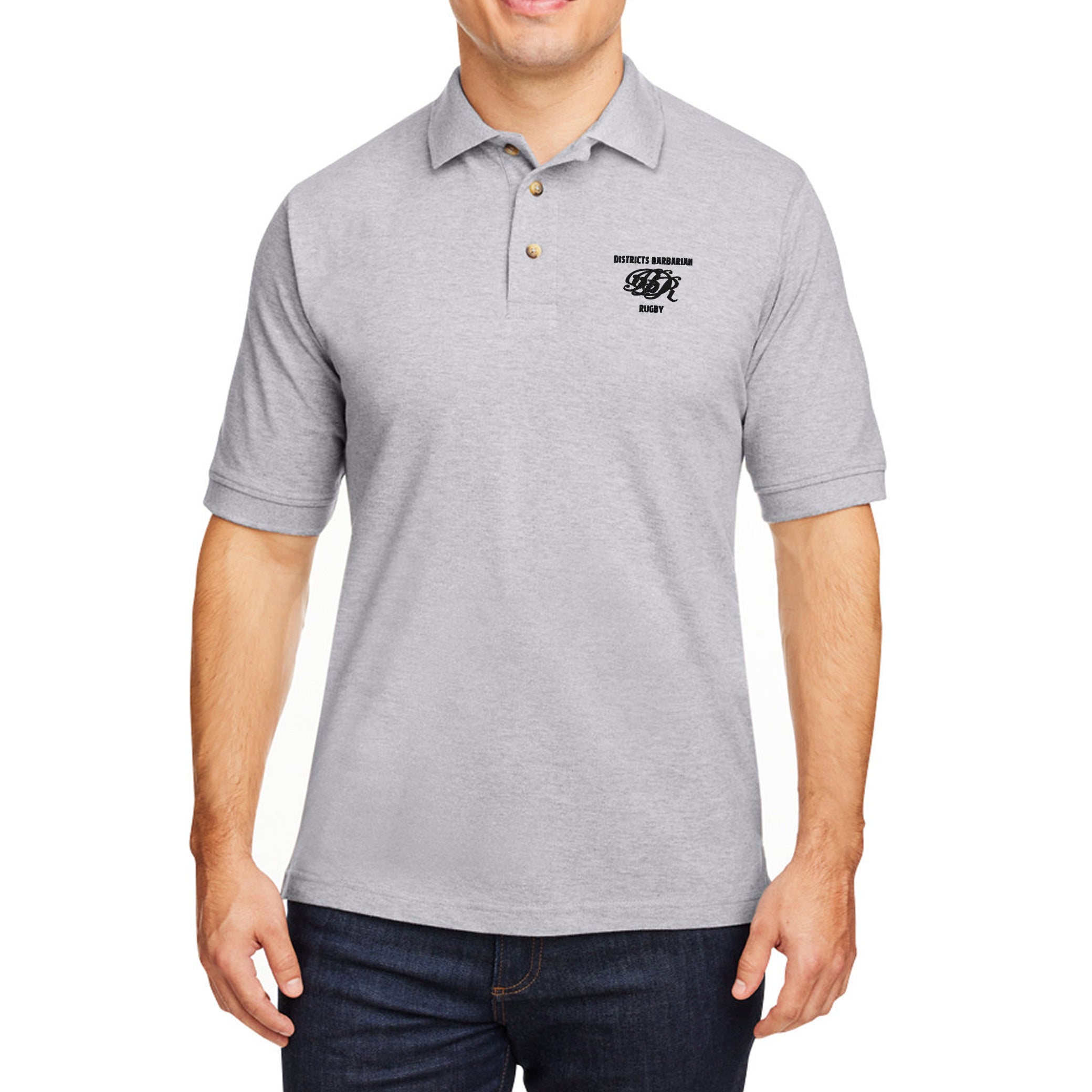 Districts Barbarian RFC Cotton Polo Shirt for Men - Comfortable & Breathable Casual Wear for Golf, Tennis, and Outdoor Activities