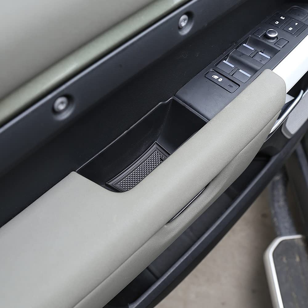 Land Rover Defender 110 2020-2022 ABS Black Car Door Storage Box & Glove Armrest Organizer - Perfect for Phone, Keys & Small Accessories - Durable Car Interior Upgrade for Off-Road Adventures & Daily Commutes