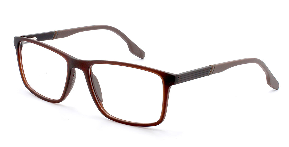 Modern Brown Rectangular Reading Glasses FA02 09 - Lightweight Eyeglasses for Reading, Computer Use & Daily Activities