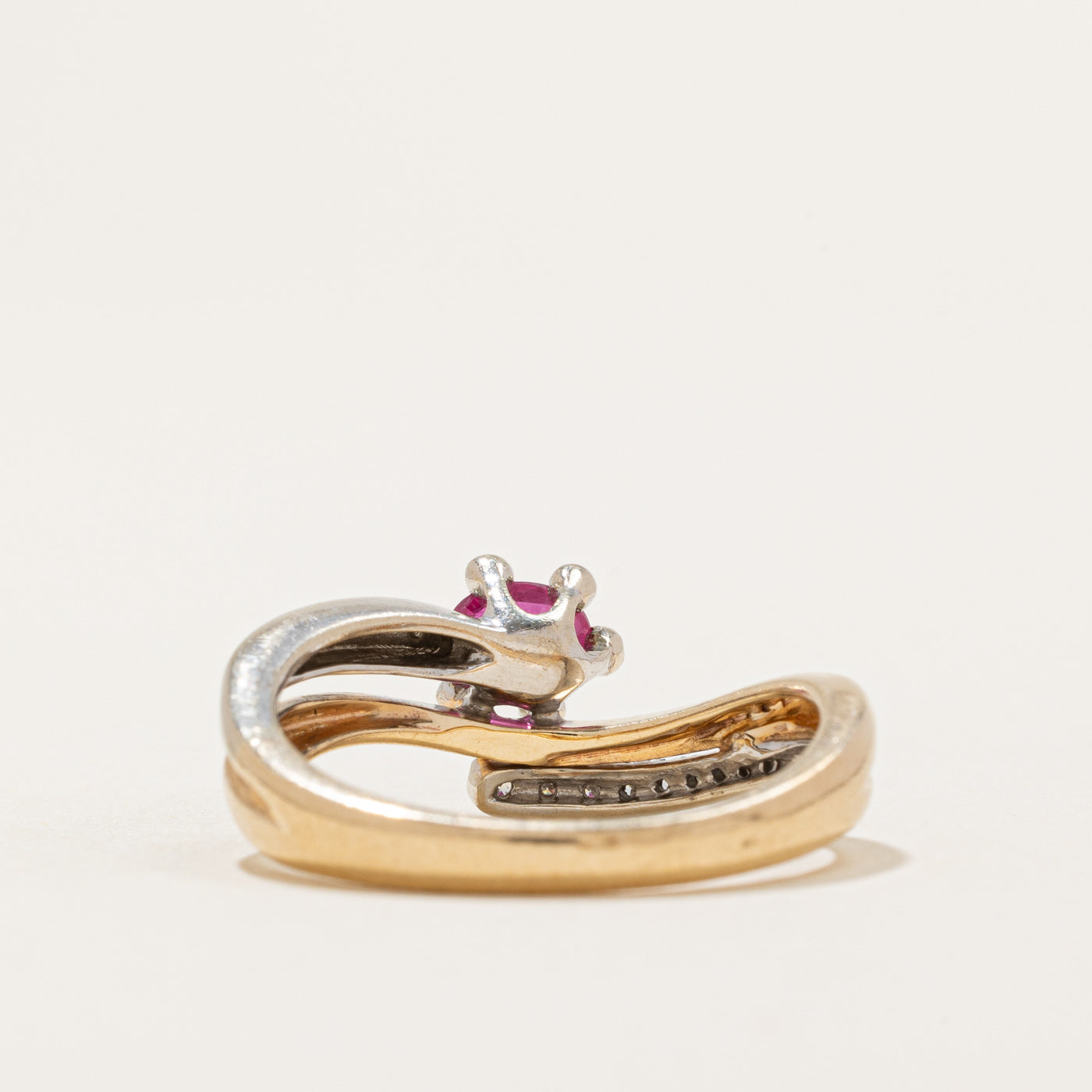 Synthetic Ruby and Diamond Wave Ring - 0.50ct Ruby with 0.05ctw Diamonds - Size 7 - Elegant Jewelry for Women, Perfect for Weddings, Anniversaries and Special Occasions