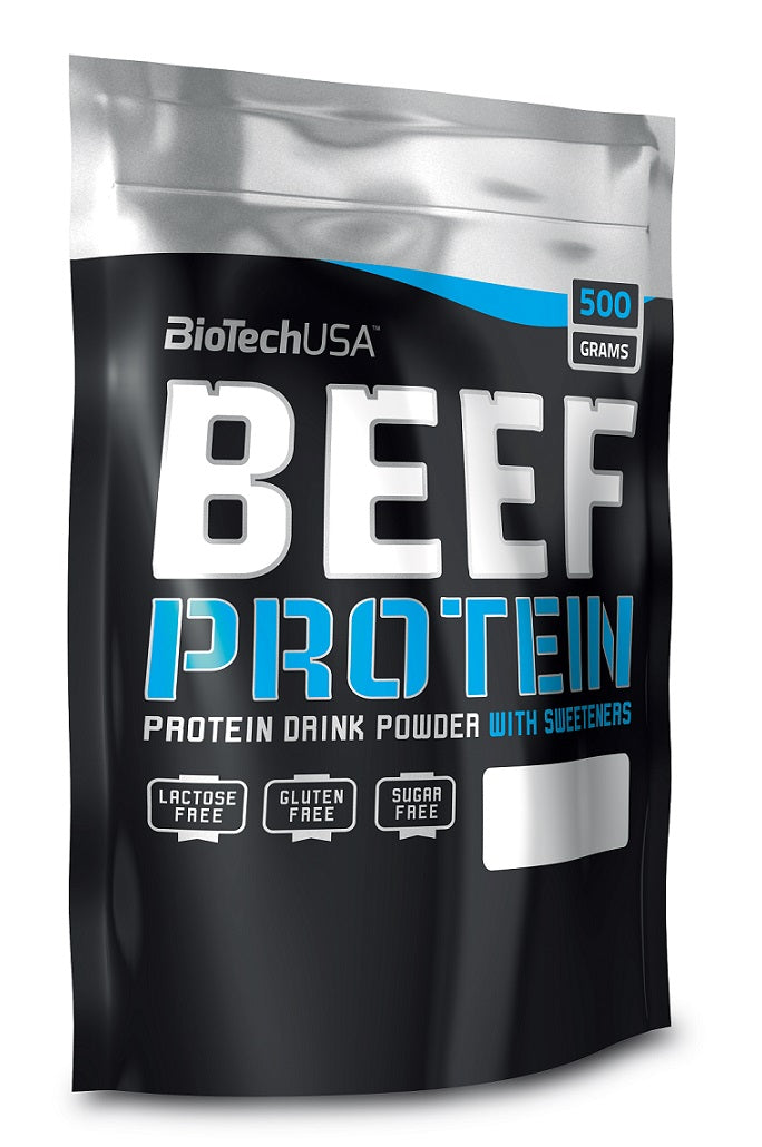 BioTechUSA Beef Protein Powder - Strawberry Flavor, 500g | High Protein Supplement for Muscle Recovery & Workout Performance | Ideal for Athletes, Bodybuilders & Fitness Enthusiasts