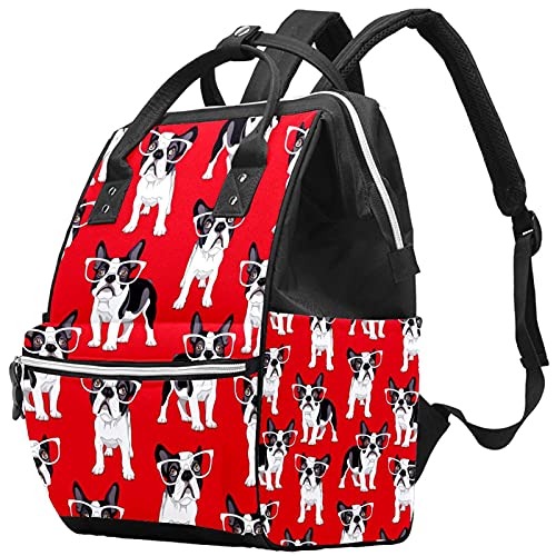Stylish Large Capacity Diaper Backpack for Baby Girls & Boys - Waterproof Maternity Nappy Bag with Insulated Pockets | Cute French Bulldog Design Travel Backpack for Moms & Dads | Perfect for Daycare, Travel, and Family Outings