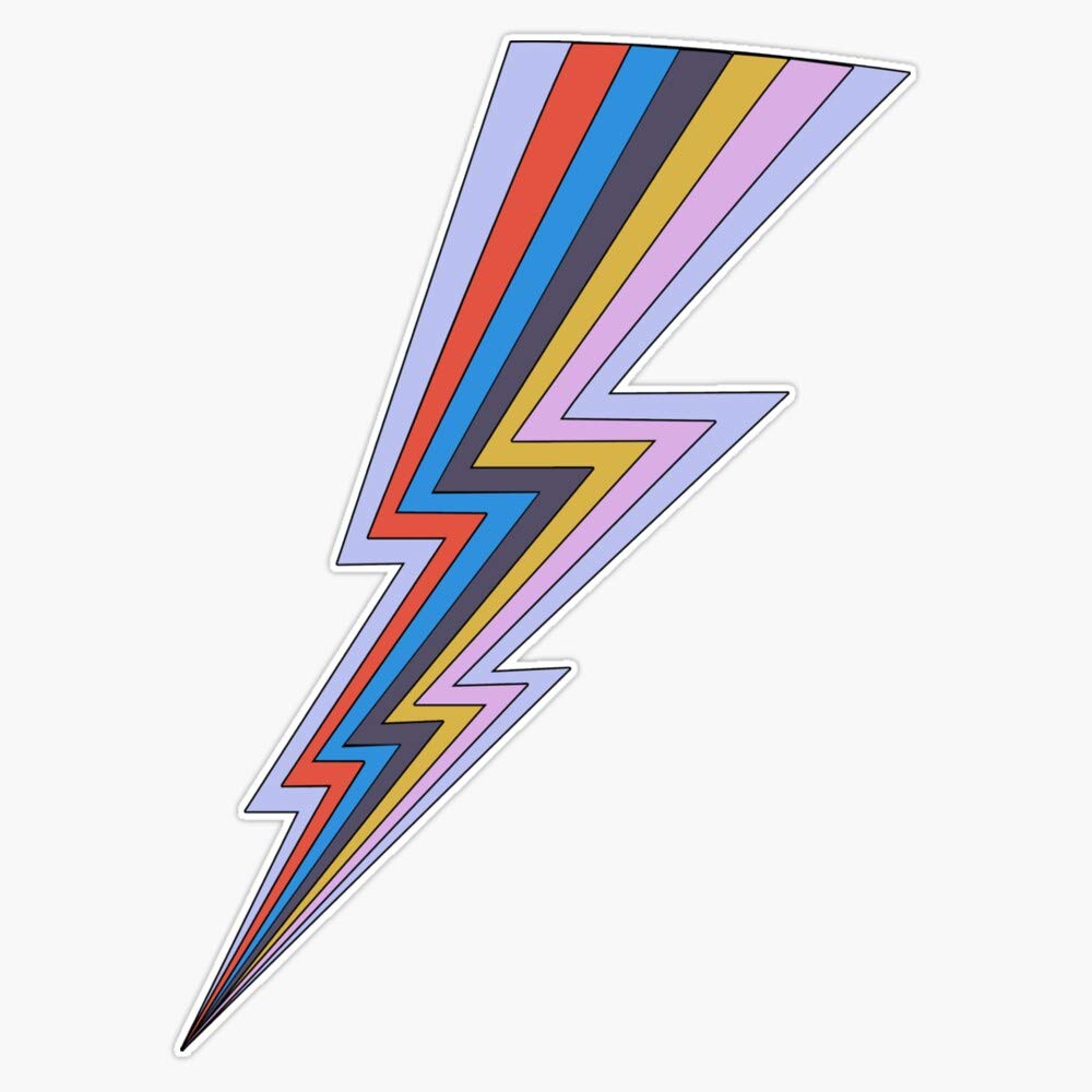 Rainbow Lightning Bolt Vinyl Waterproof Sticker - 5