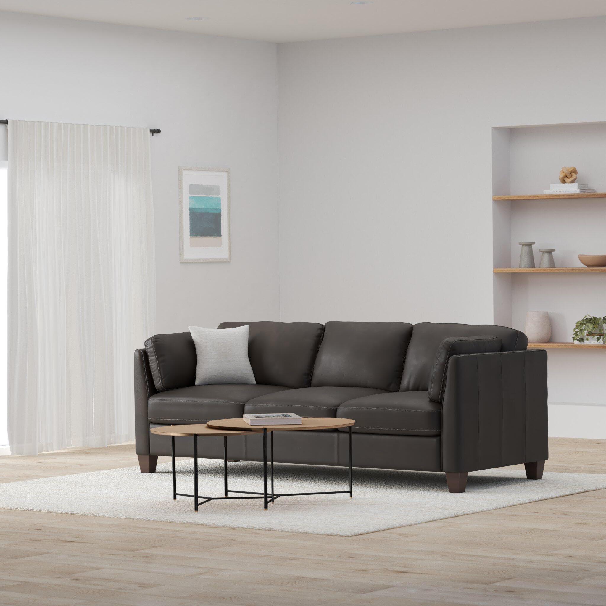 Premium Acme Matias Genuine Leather Sofa in Rich Chocolate Brown - Luxurious Living Room Furniture for Modern Homes & Apartments