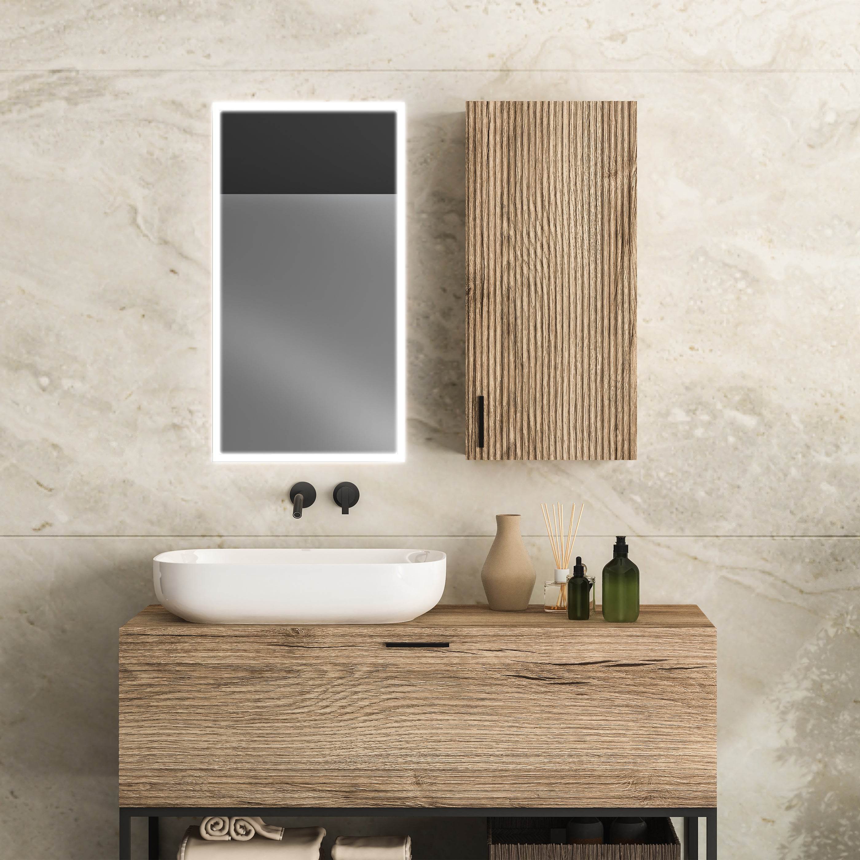 Dhalia LED Bathroom Medicine Cabinet with Defogger & 3X Magnifying Mirror - 5 Size Options for Vanity, Makeup, and Bathroom Storage
