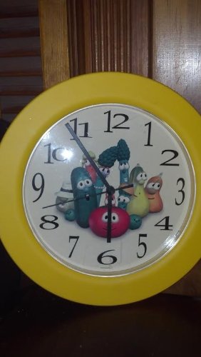 Veggie Tales Wall Clock - Rare Collectible Kids Room Decor for Nursery, Playroom & Classroom - Fun Cartoon Character Clock with Silent Movement