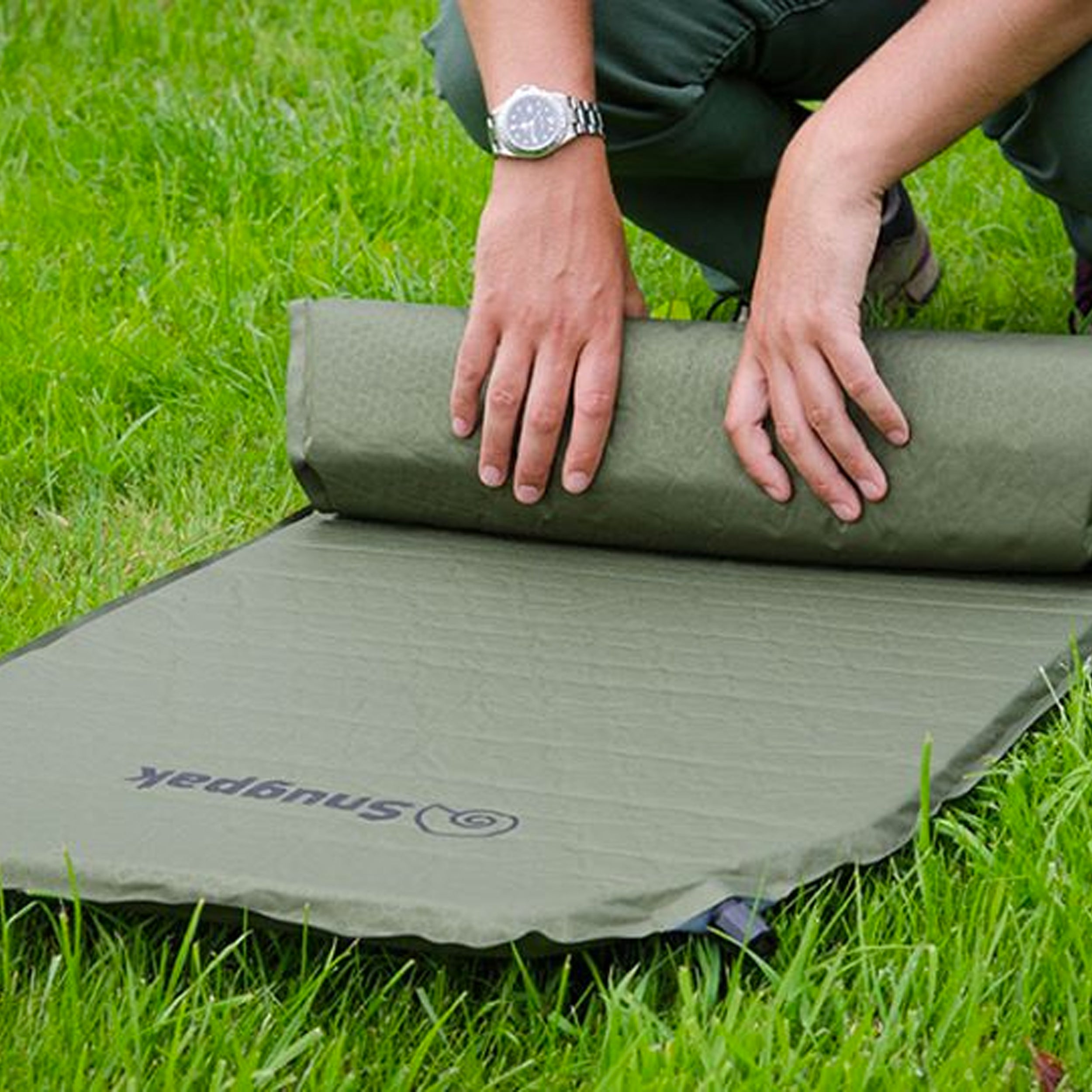 Snugpak Basecamp OPS Self-Inflating Maxi Mat - Ultra Comfortable Camping Sleeping Pad for Backpacking, Hiking & Outdoor Adventures