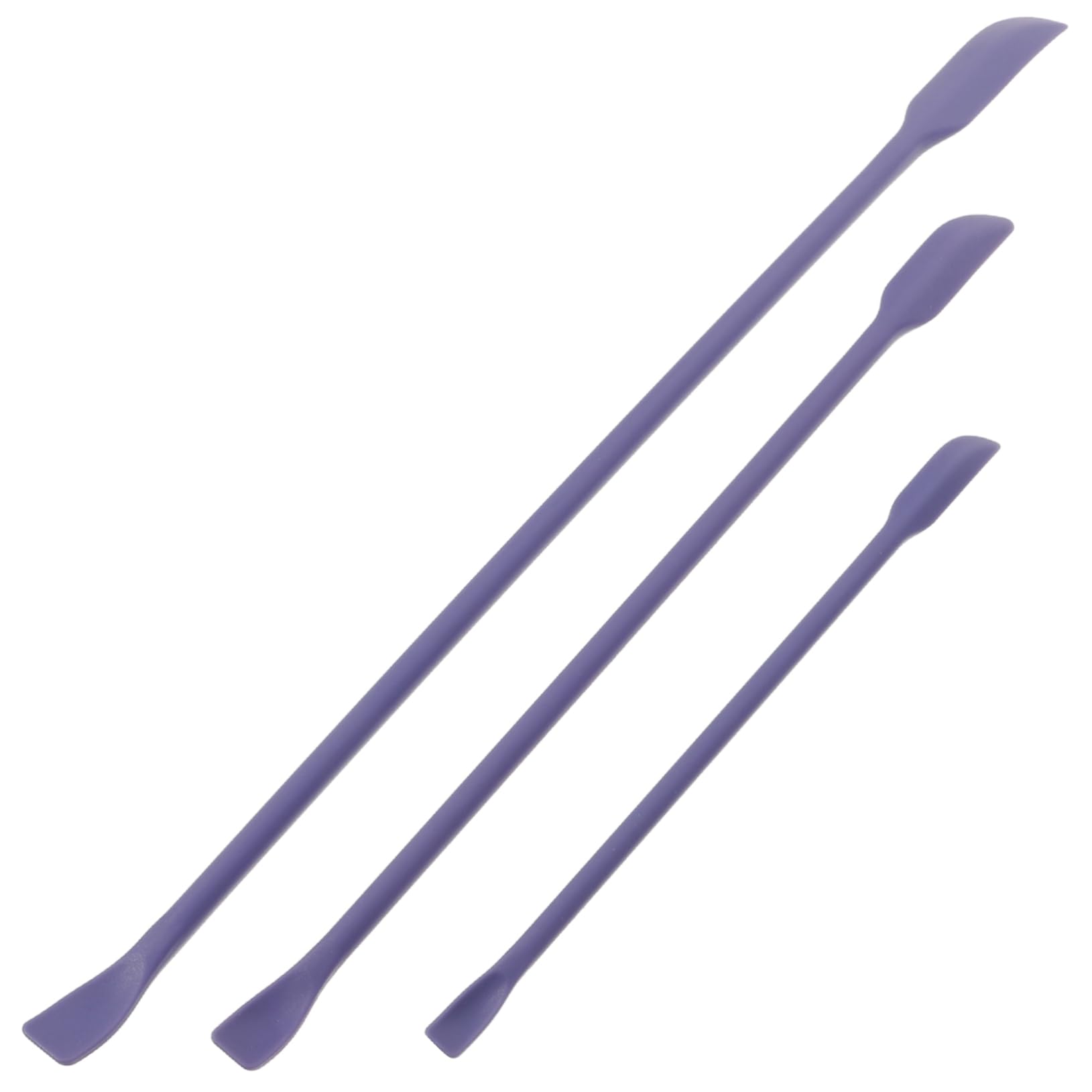 FRCOLOR 3-Piece Small Tip Silicone Spatula Set for Skincare & Makeup - Mini Scoop Spatula for Creams, Lotions, Cosmetics - Perfect for Jars, Tubes & Bottles (Violet)