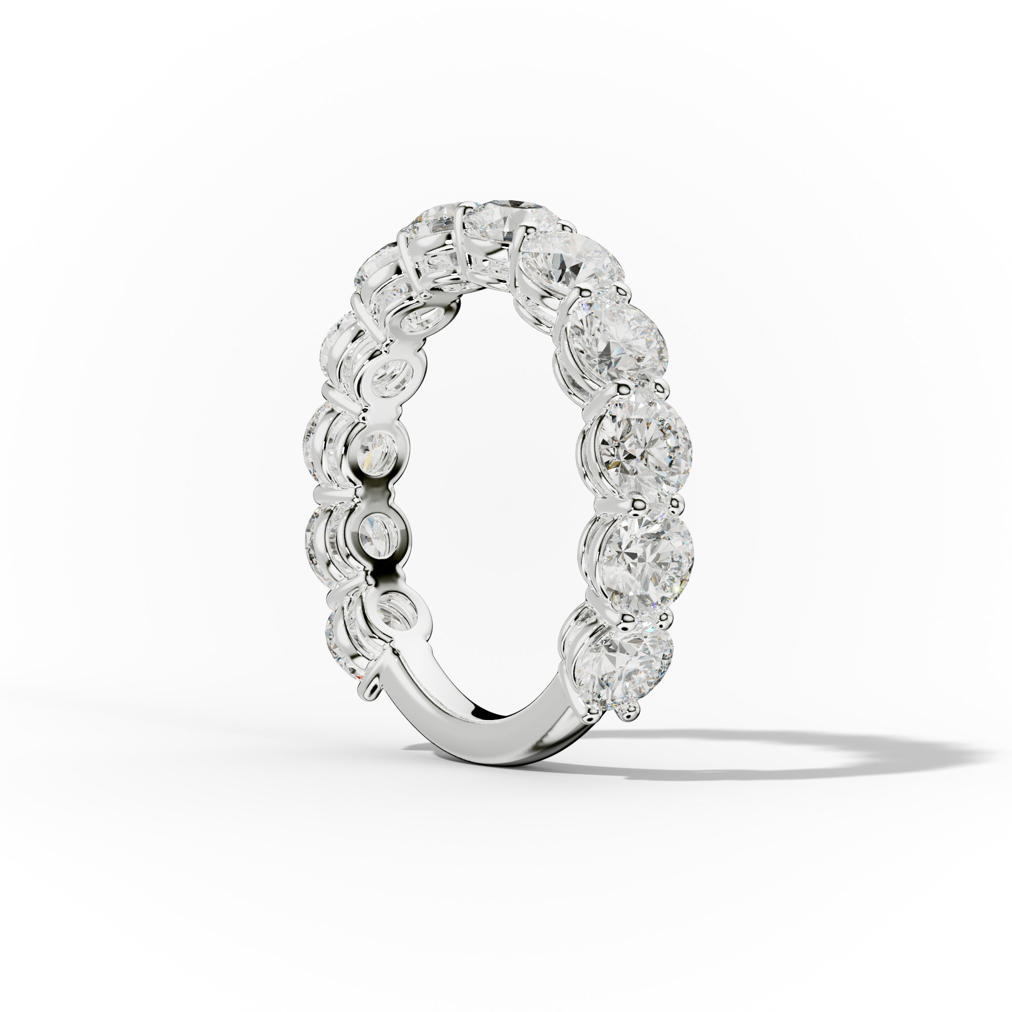 3.0 Carat Round Diamond Anniversary Band for Women - 14K White Gold Wedding Ring - Perfect for Anniversaries, Engagements & Special Occasions