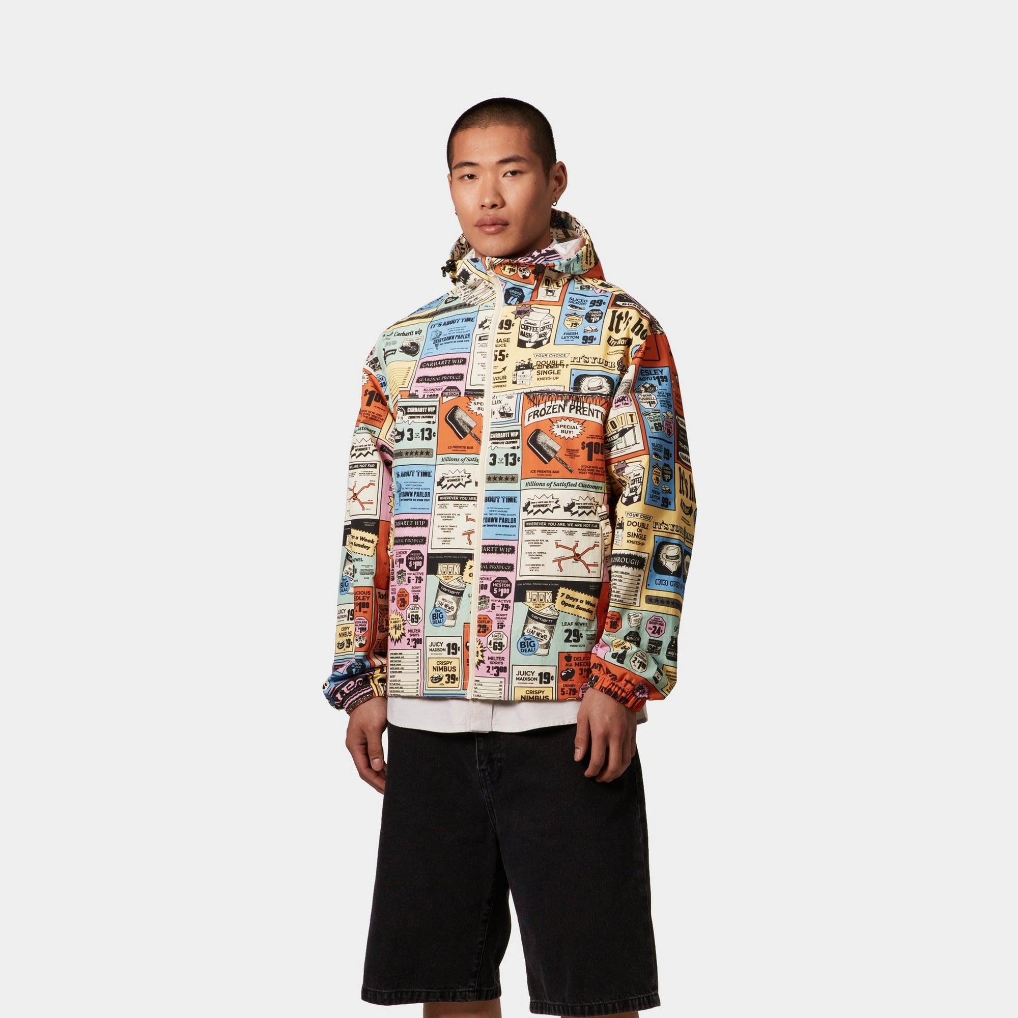 Swizzle Windbreaker Jacket - Stylish Hue Catalogue Print Design | Lightweight & Water-Resistant for Outdoor Activities, Travel & Casual Wear