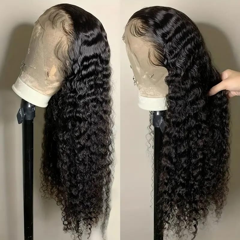 30 Inch 200% Density 13x4 Deep Wave Lace Front Human Hair Wig - Pre Plucked with Baby Hair for Black Women | Perfect for Daily Wear, Parties & Special Occasions