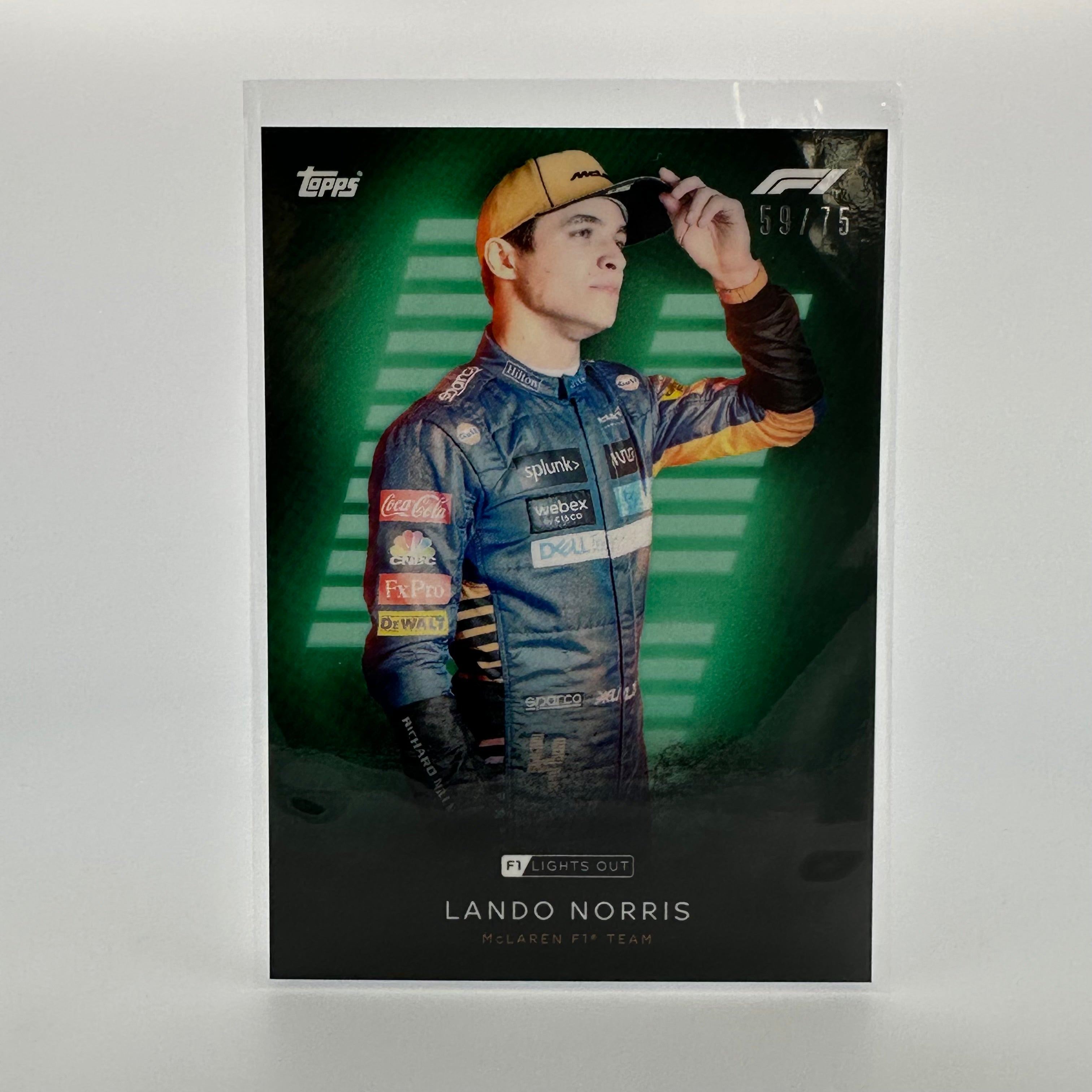 75 Lando Norris Racing Drivers Green Parallel Card - Perfect for Collectors, Fans, and Sports Memorabilia Enthusiasts