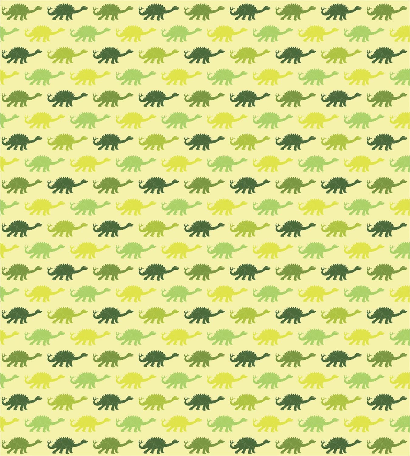 Ambesonne Dinosaur Duvet Cover Set - King Size 2 Pack with 2 Duvet Covers & 4 Pillowcases, Repeating Stegosaurus Pattern in Green Shades - Perfect for Kids' Room, Dinosaur Themed Bedroom Decor, and Jurassic Birthday Gifts