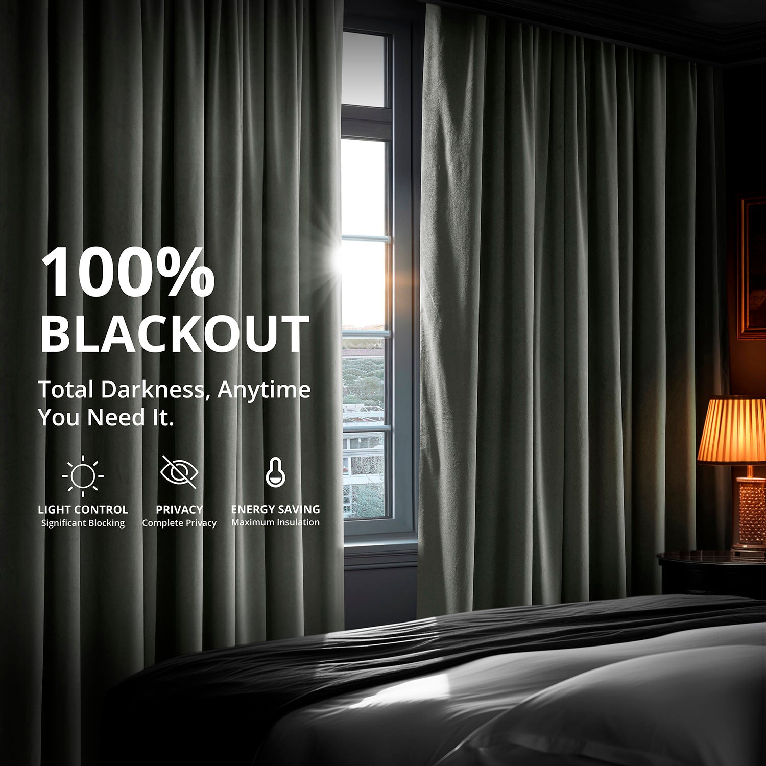 Premium Silver Grey French Pleat Blackout Curtains - Thermal Insulated Velvet Drapes for Living Room & Bedroom - Noise Reducing & Light Blocking Window Treatments for Home Decor