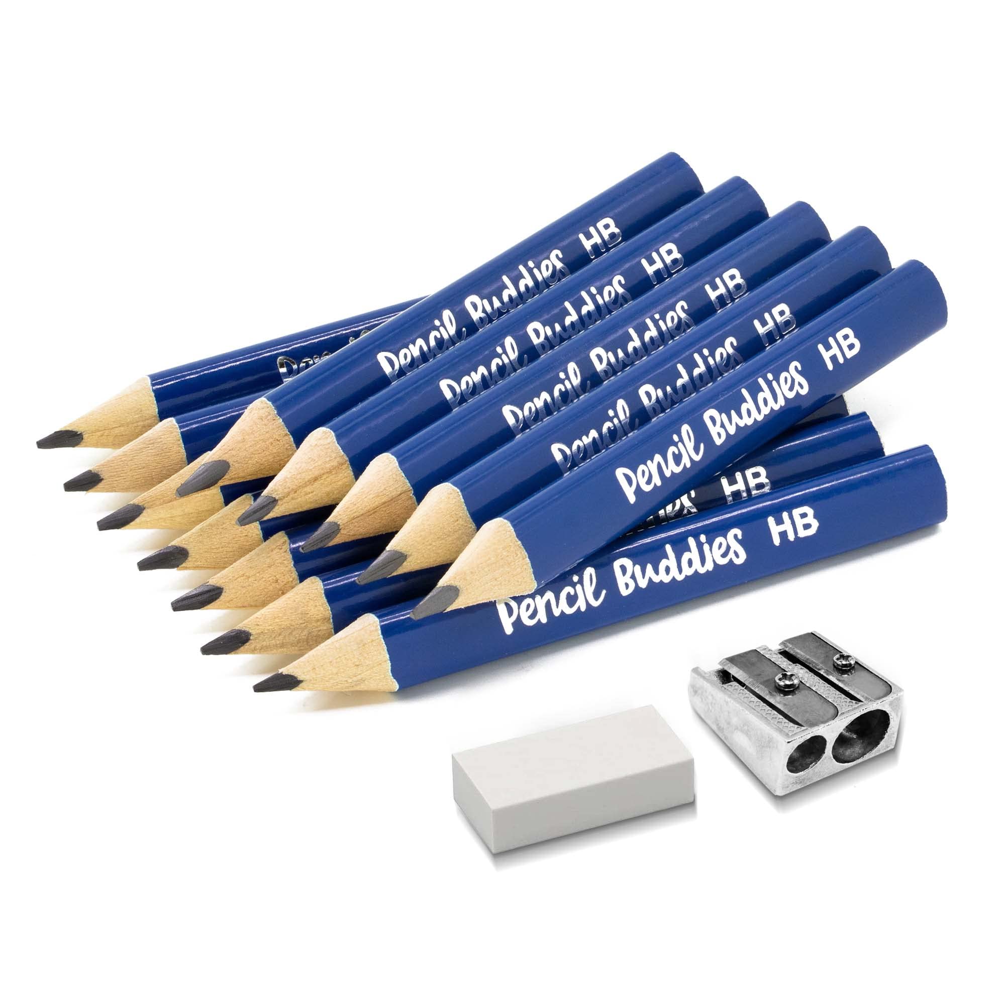**Jumbo Triangular Pencils for Kids - 12 Pack #2 Pencils with Sharpener & Eraser - Preschool, Kindergarten, Toddler Writing Tools - Perfect for Early Learning & Classroom Use (Blue)**