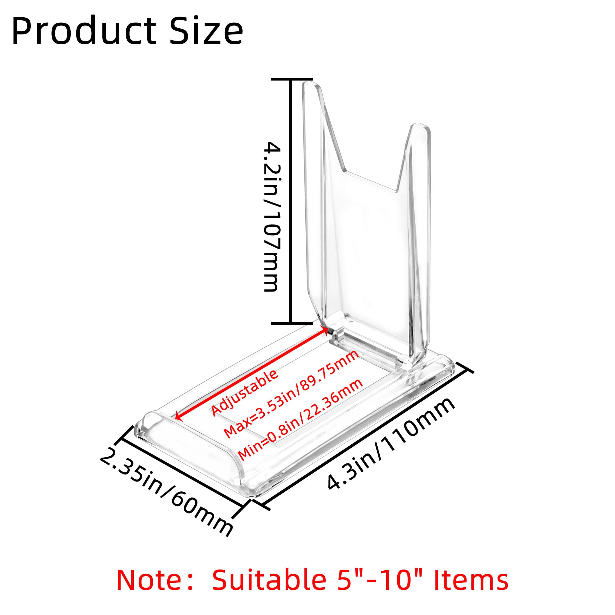 10 Sets Adjustable Acrylic Display Stand for Plates, Purses, Clutch Bags, Pictures, Platters, Books, Tableware, Stationery, Gameboy Handhelds & N64 Controllers - Perfect for Retail Stores, Home Decor, and Gaming Collections