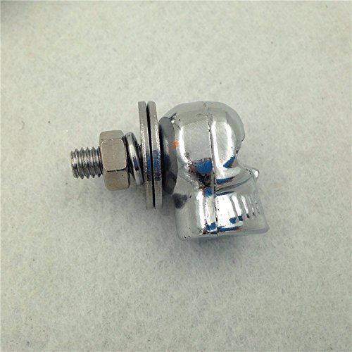 Universal Chrome Skull Eye Bolts - 2PCs for License Plate & Windshield Trim