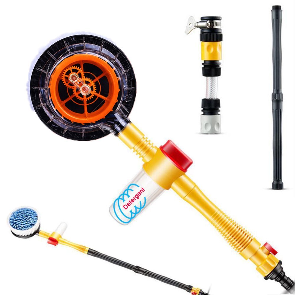 JSCARLIFE Pressure Washer Car Brush Attachment - 360° Rotating Wash Brush for Cars, Trucks, Trailers & RVs - Perfect for Driveway Cleaning & Vehicle Detailing