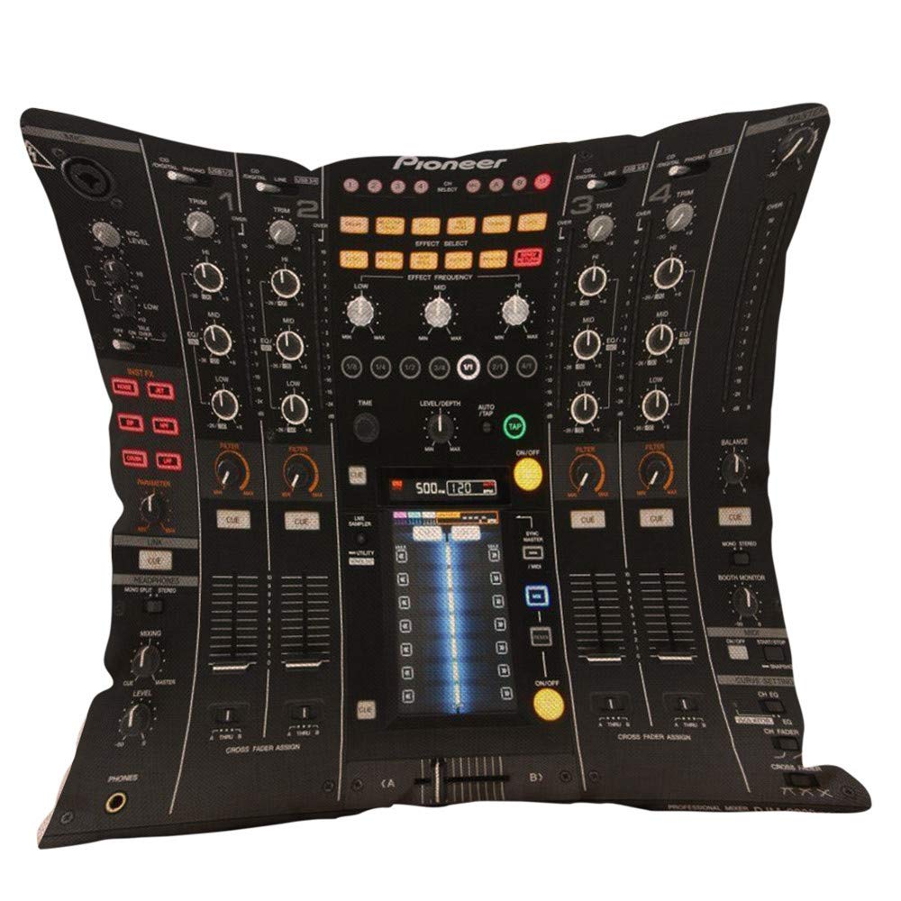 LOKODO DJ Music Throw Pillow Cover - 18 Inch Decorative Car Seat Cushion & Sofa Pillow Case for Home, Office, and Car Interior Decor