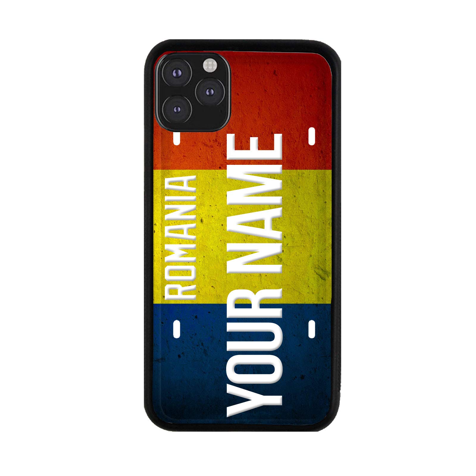 Custom Personalized iPhone Case with Romania License Plate Design - Compatible with iPhone 5 to 16 (Add Your Name) - Perfect Gift for Travel Lovers & Phone Accessories Enthusiasts