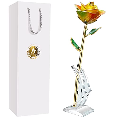 10.rainbow Rose With Stand