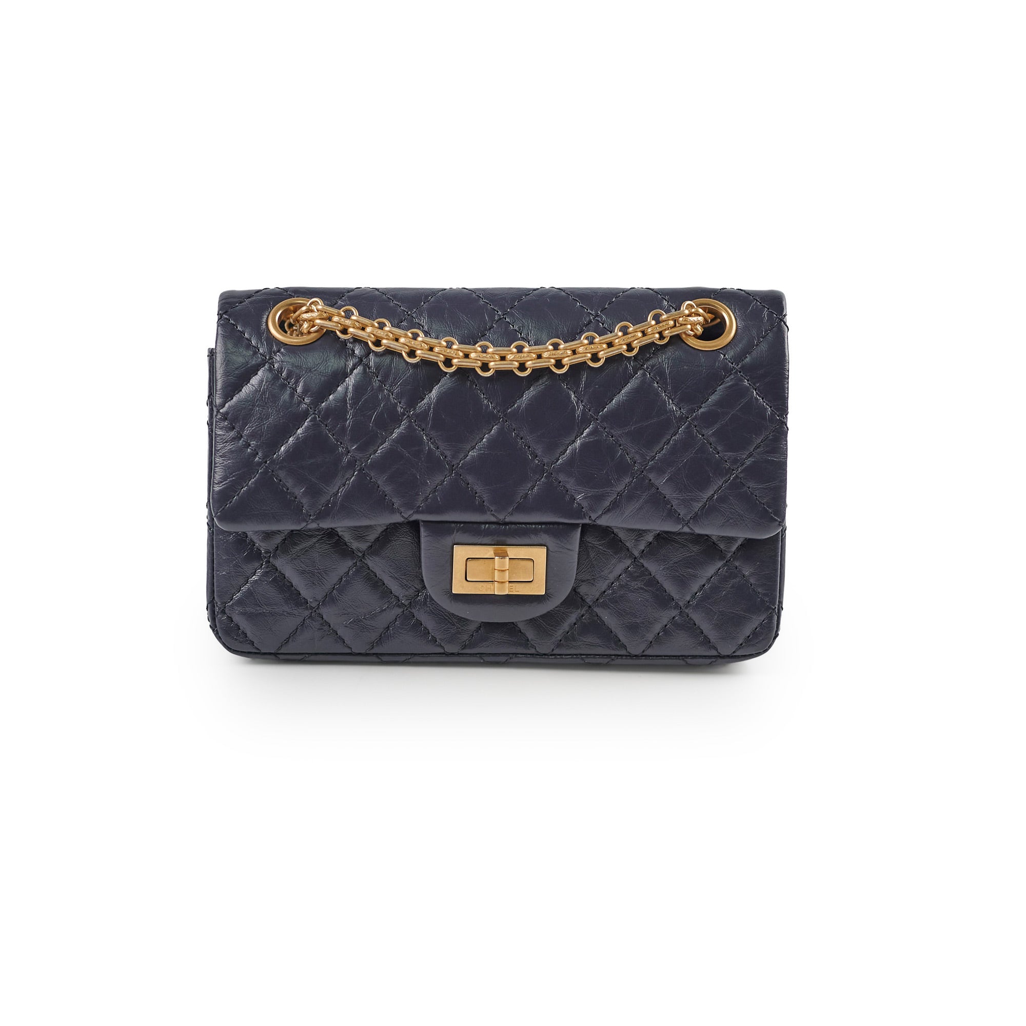 Chanel Reissue 2.24 Mini Navy Blue Leather Crossbody Bag - Elegant Luxury Handbag for Women, Perfect for Parties, Dating & Special Occasions