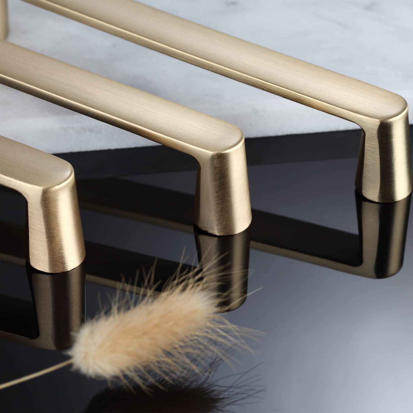 10 Pack Brushed Gold Cabinet Pulls - 8.5 Inch Length (7.5 Inch Hole Spacing) - Elegant Kitchen Cabinet Handles, Dresser & Cupboard Hardware - Perfect for Home Renovation, DIY Projects & Furniture Upgrades