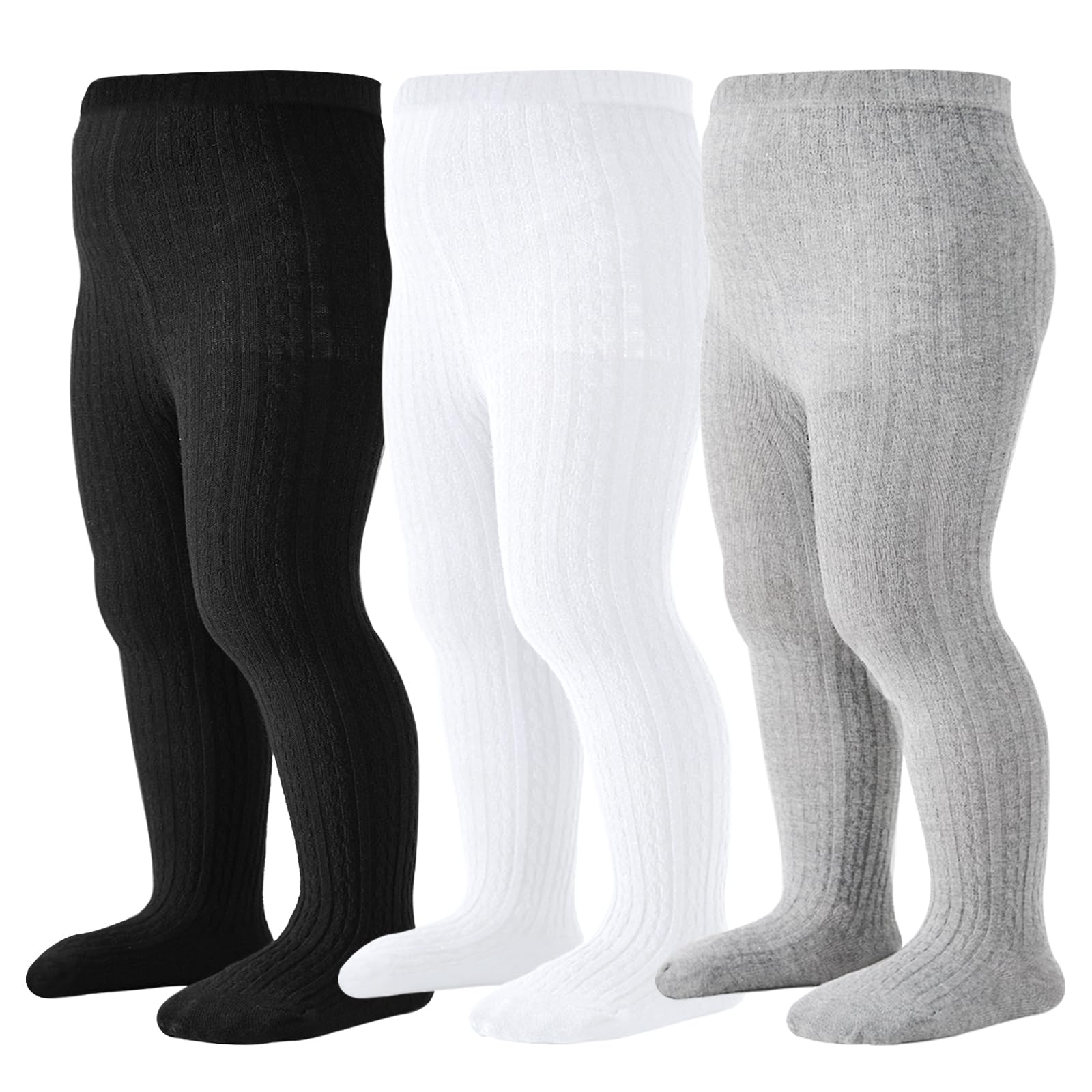 Baby Cable Knit Cotton Tights - Warm Soft Toddler Leggings & Stockings for Girls & Boys | Perfect for Winter, Playtime & Family Photos