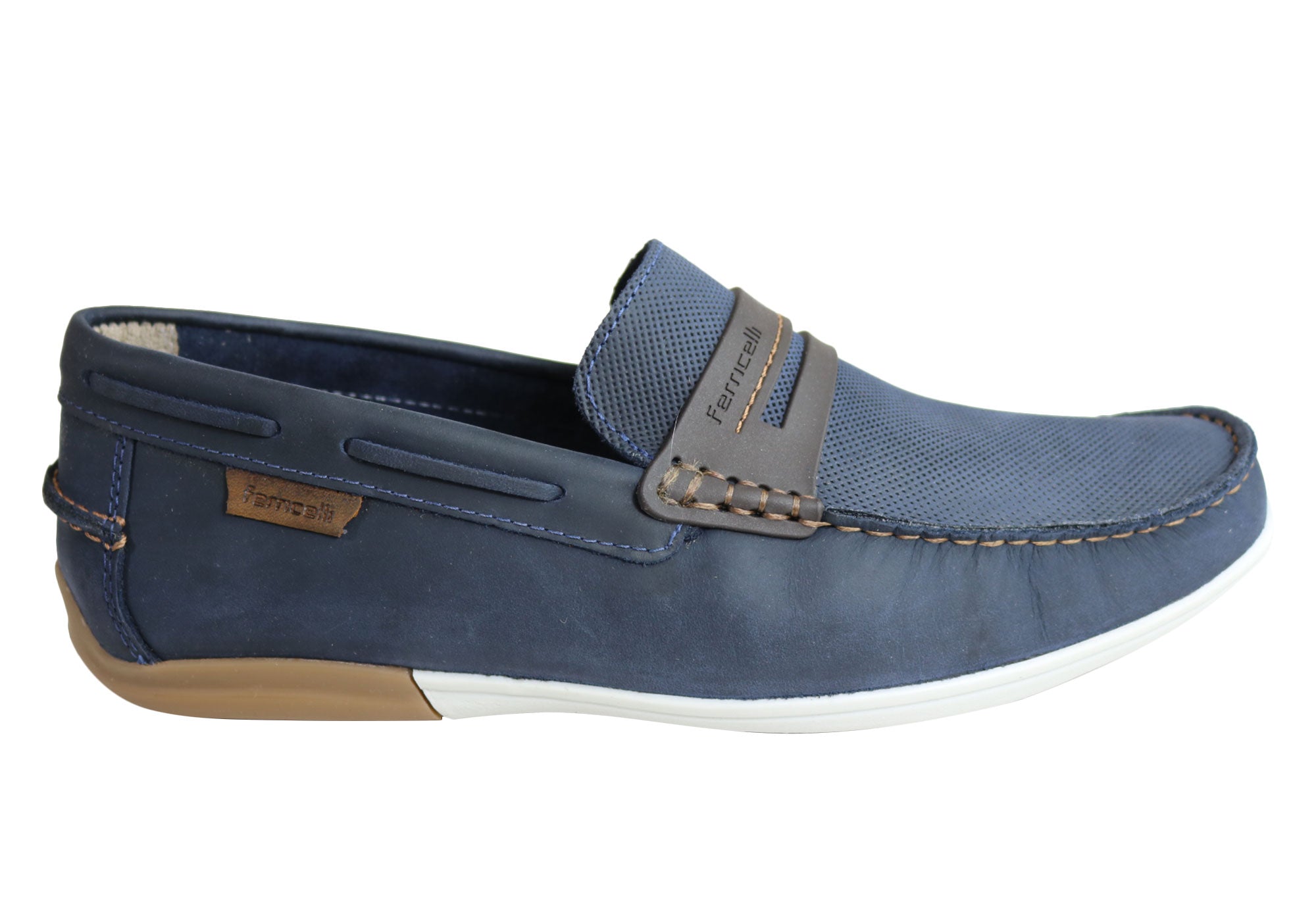Ferricelli Mitchell Men's Genuine Leather Casual Loafers - Handcrafted in Brazil - Comfortable Slip-On Shoes for Work, Travel & Everyday Wear