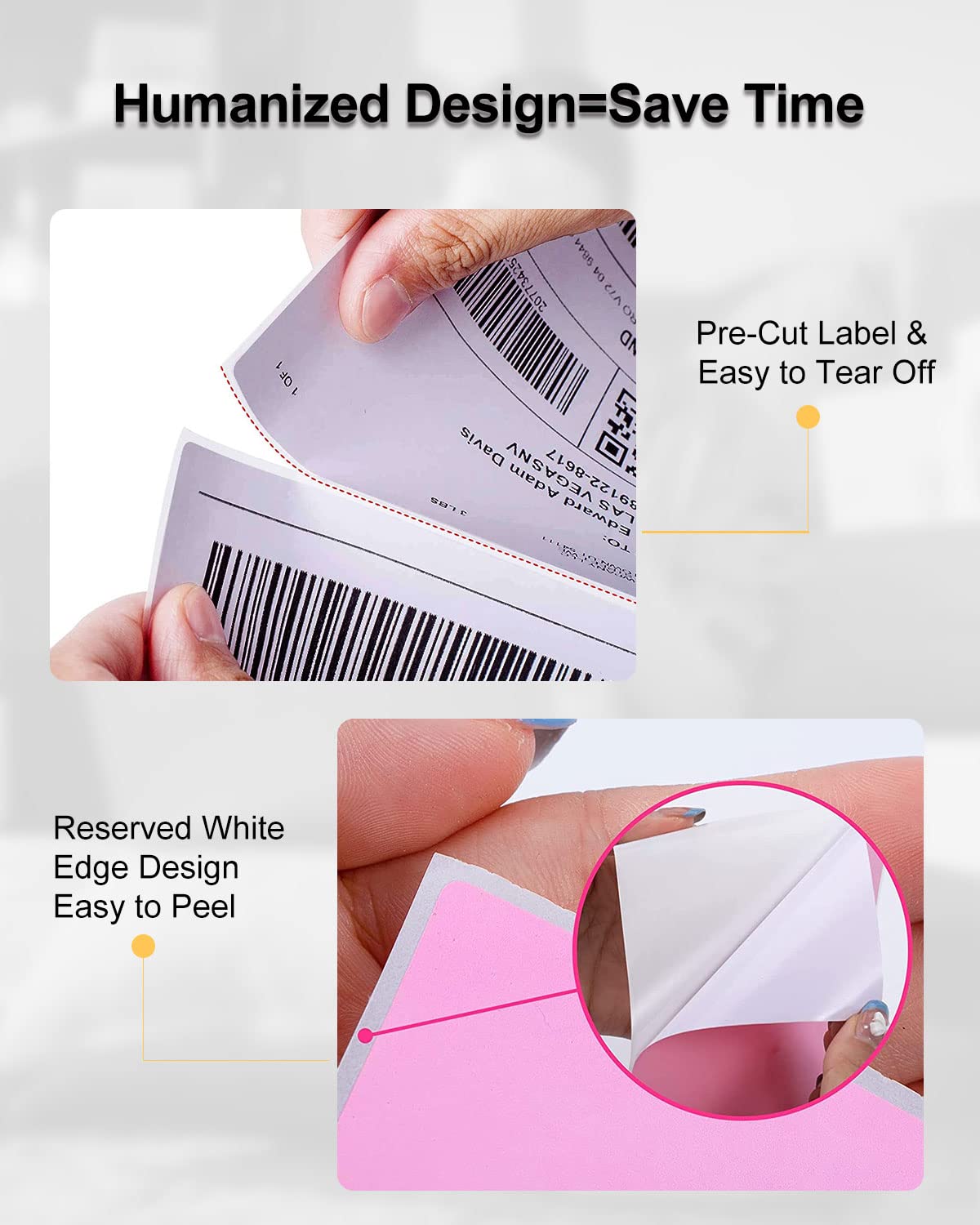 Phomemo 4x6 Thermal Label Printer Paper - 500 PCS White 4