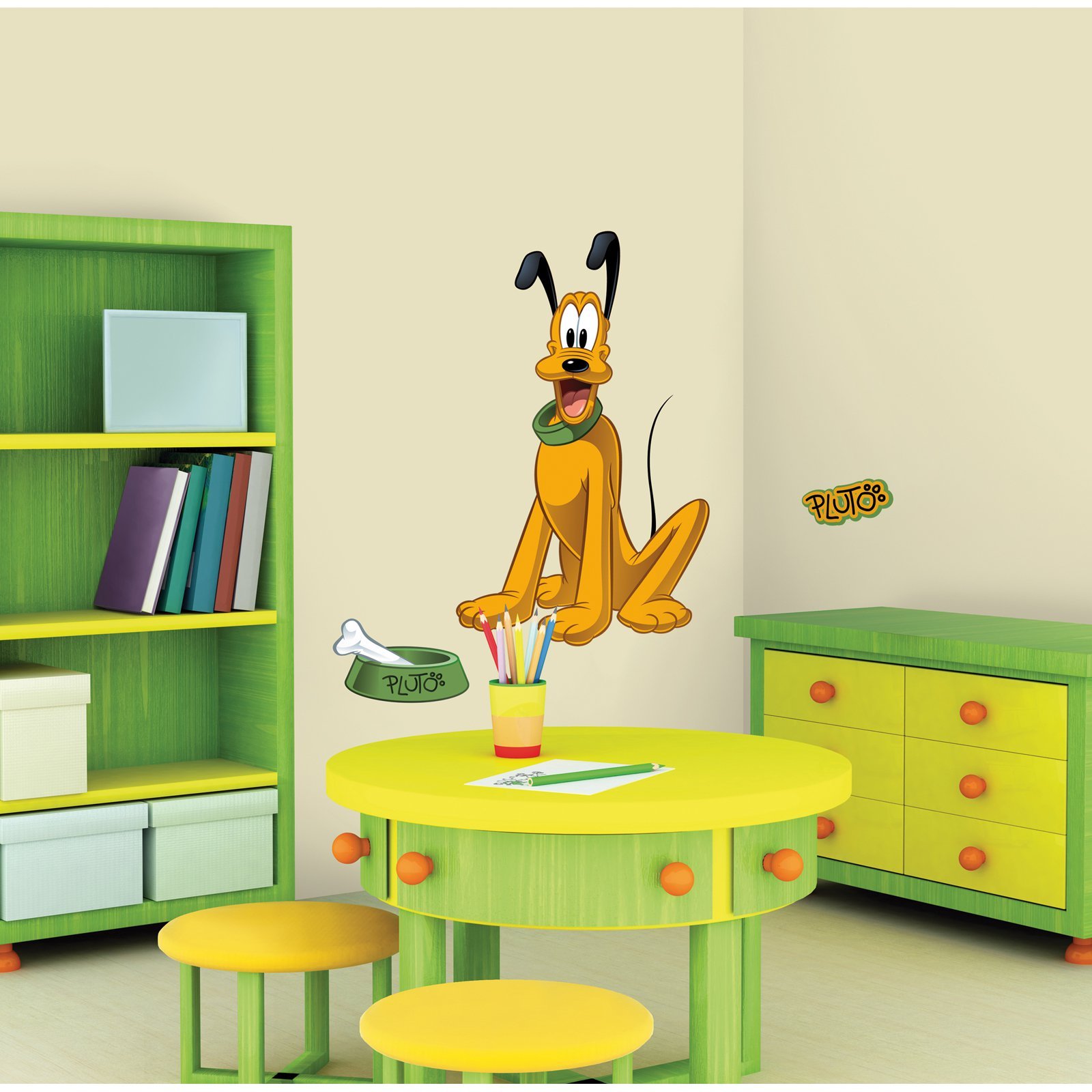Disney Pluto Giant Peel and Stick Wall Decal - Removable Wall Stickers for Kids Room Decor, Nursery, Playroom & Home (RMK1511GM)
