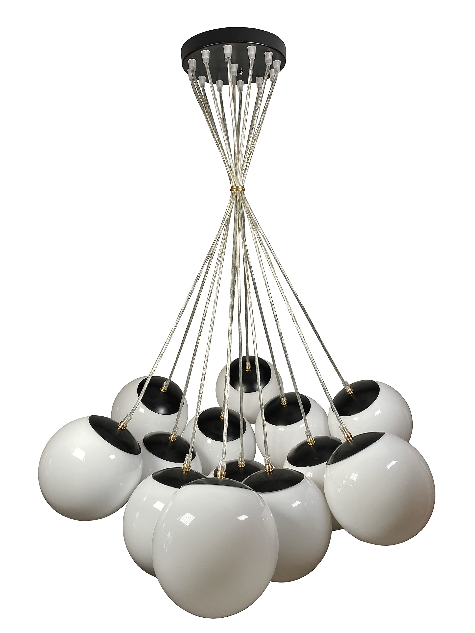 13-Light White Globe Cloud Chandelier with Multi Pendant - Modern Ceiling Lighting Fixture for Dining Room, Bedroom, Living Room Decor