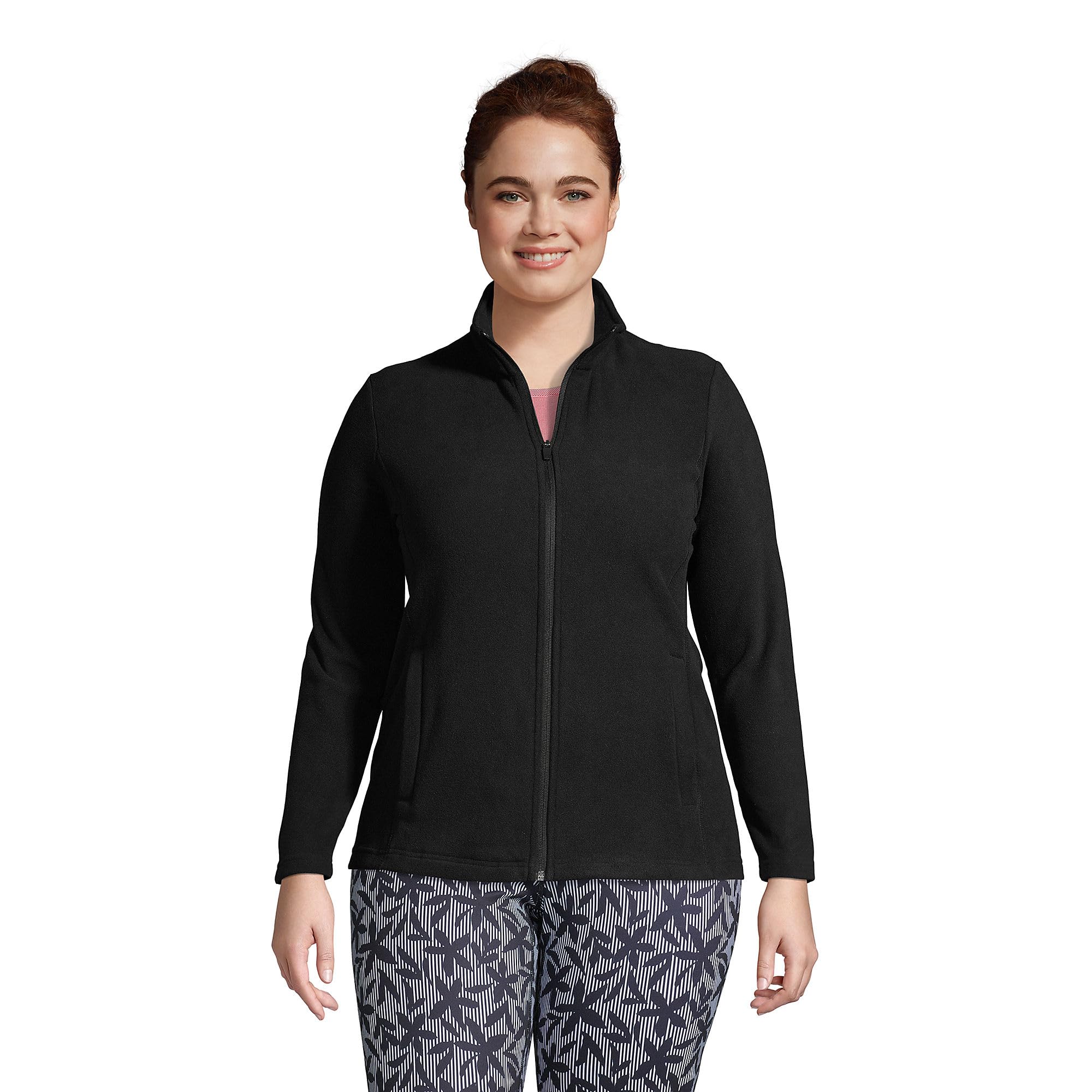 Lands' End Women's Fleece Full Zip Jacket - Soft Warm Winter Coat for Outdoor Activities & Casual Wear