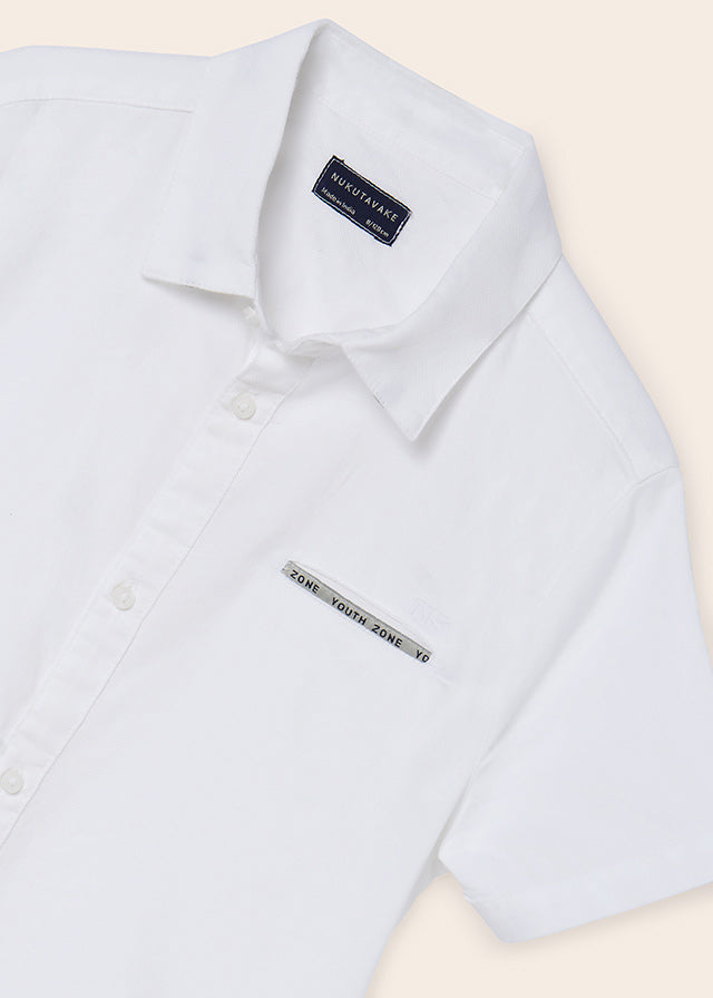 Mayoral Boys' Short Sleeve Dress Shirt - White | Teen Formal & Casual Button Down Shirt for School, Parties & Summer Outfits