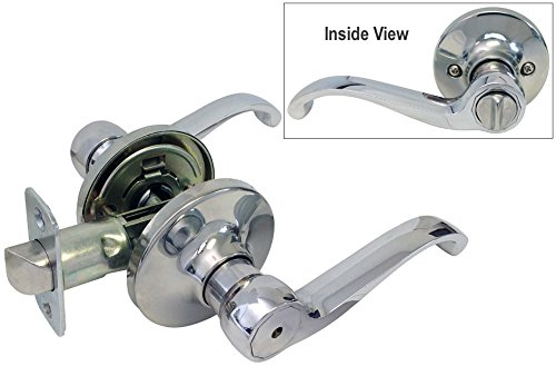 Polished Chrome Door Lever Handle Set - Privacy, Passage, Dummy & Deadbolt - 835CR Series for Bedroom & Bathroom Security - Perfect for Home, Office & Commercial Use