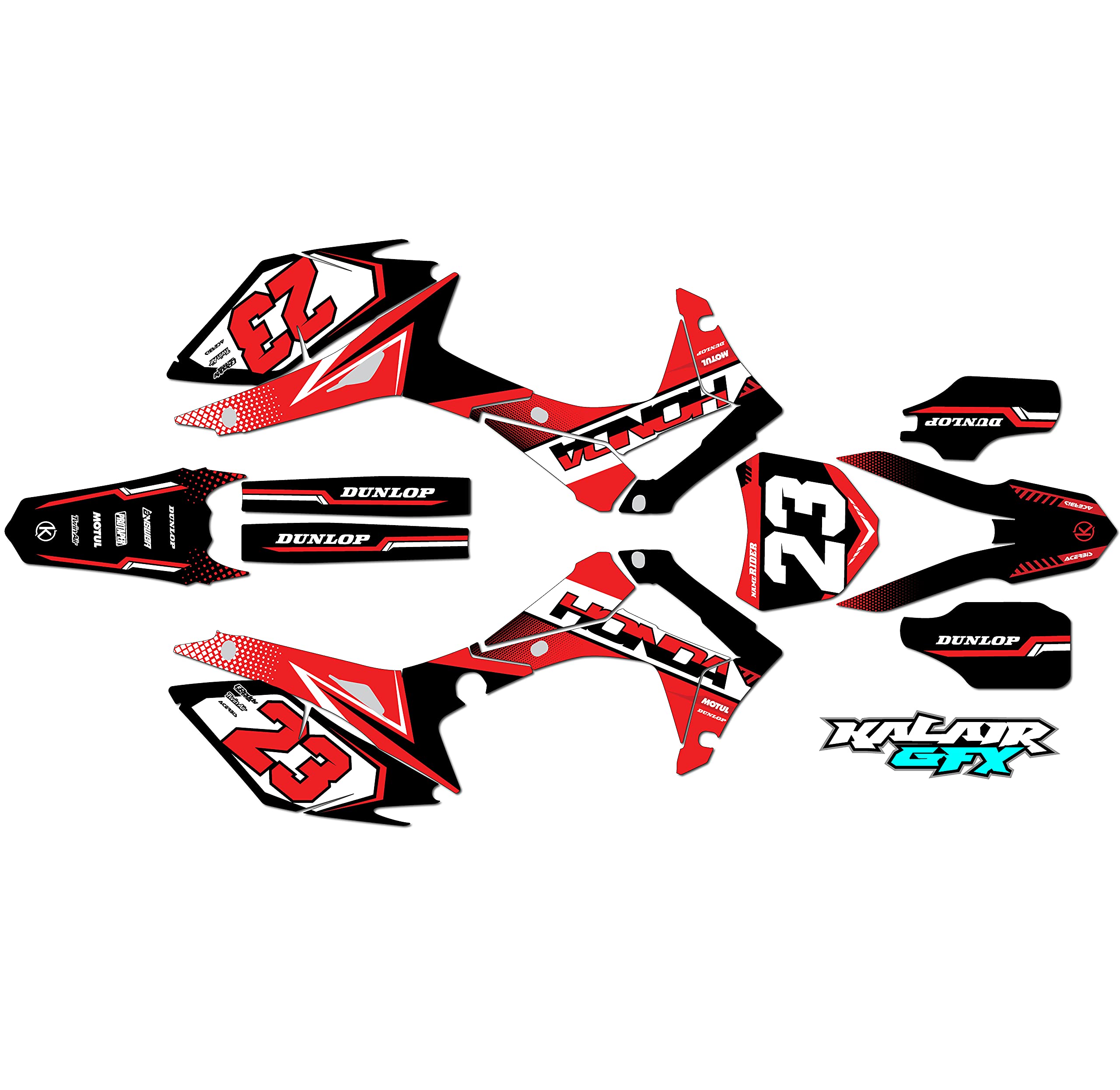Viper Series Red 21 Mil Graphics Kit for Honda CRF450R (2013-2016) - Dirt Bike Motorcycle Stickers, Motocross Racing Decals - Perfect for Off-Road Racing & Pit Bike Customization