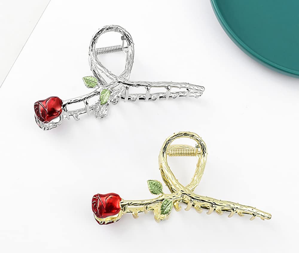 4 Inch Large Metal Hair Claw Clips - Non-Slip Gold Hair Clamps for Women with Thin or Thick Hair | Strong Hold Fashion Hair Accessories | Perfect for Updos, Ponytails & Everyday Styling | Great Gift Idea for Women