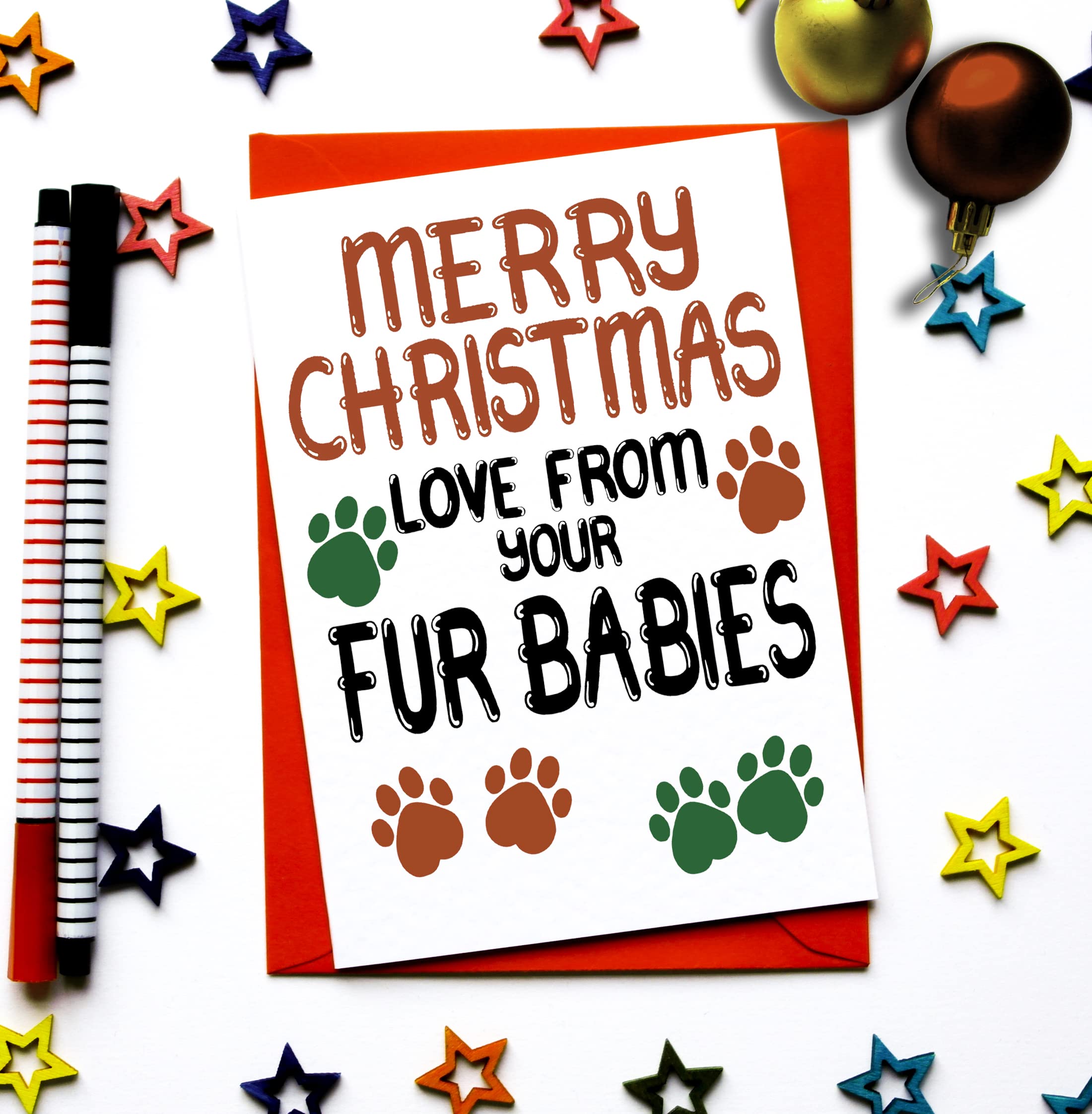 Christmas Pet Holiday Card - Love From Fur Babies for Parents