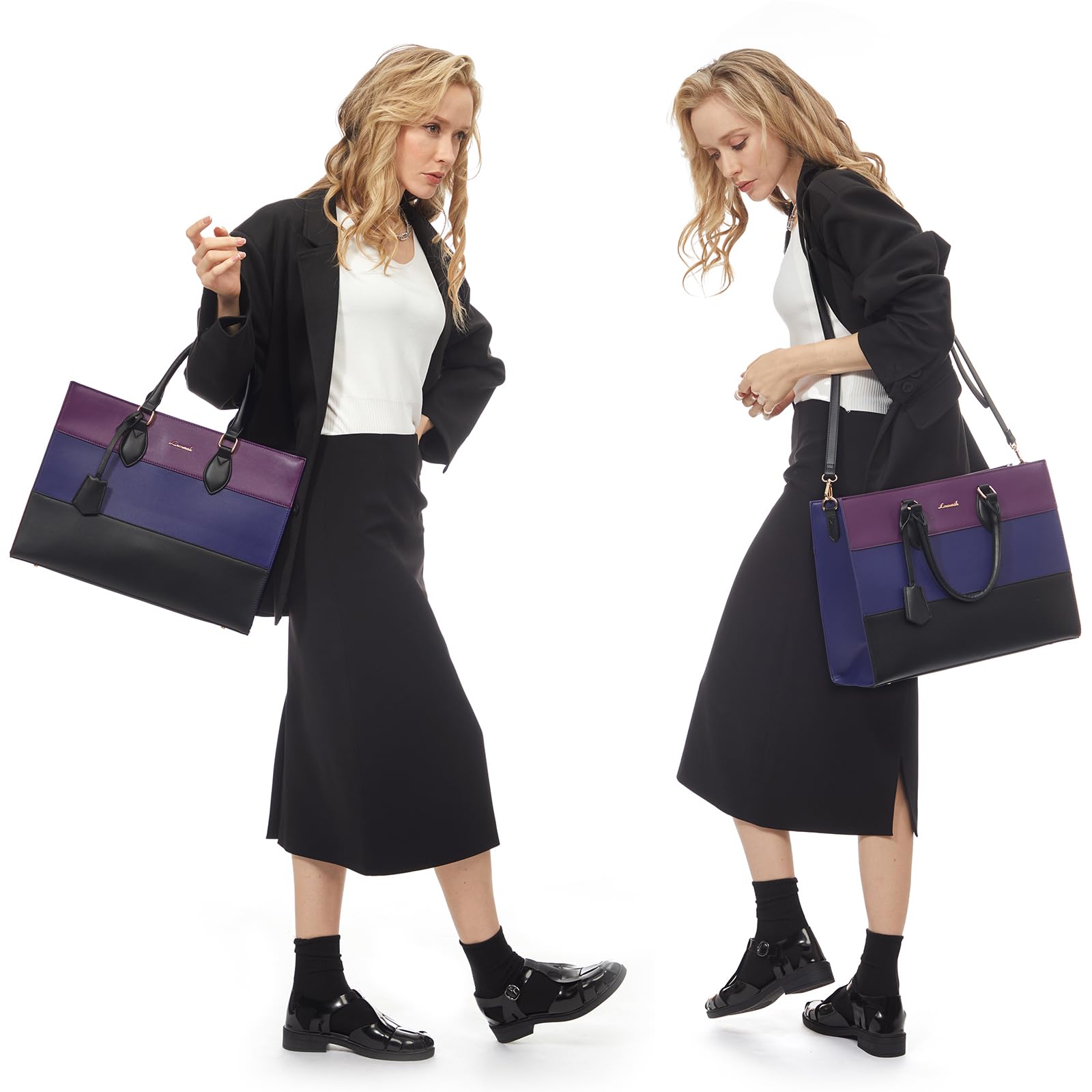 LOVEVOOK Professional Laptop Tote Bag for Women - Stylish Work Tote & Business Office Computer Briefcase with Detachable Clutch Purse | Perfect for Business Meetings, Office Commute & Travel Accessories