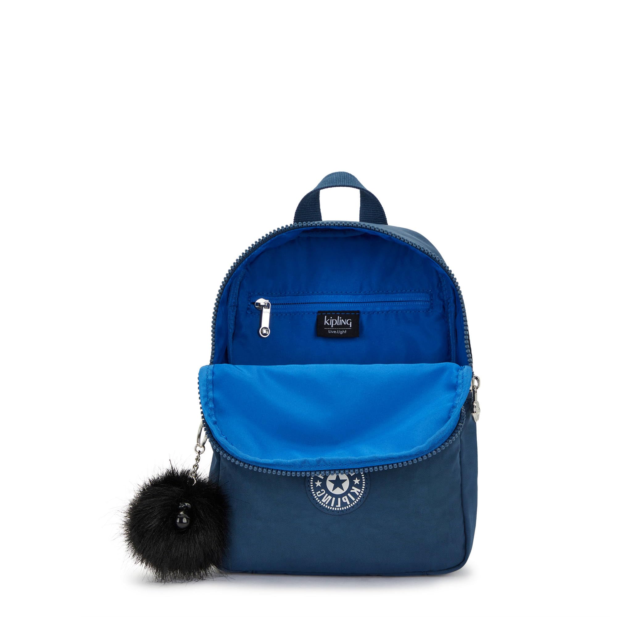 Kipling Women's Marlee GG Backpack - Lightweight Travel Laptop Backpack for Work & School, Water-Resistant Blue Embrace GG Design, Perfect for Commuting & College Campus Use