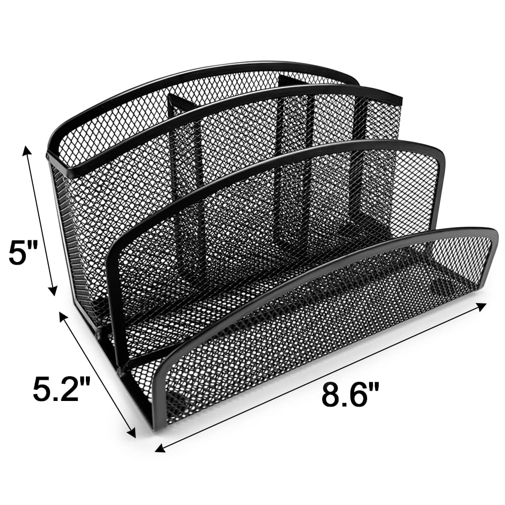 Paper Master Mesh Desk Organizer - Multi-Functional Pen Holder & Mail Sorter for Office, Home, School | Perfect for Organizing Stationery, Letters, and Office Supplies on Your Desk