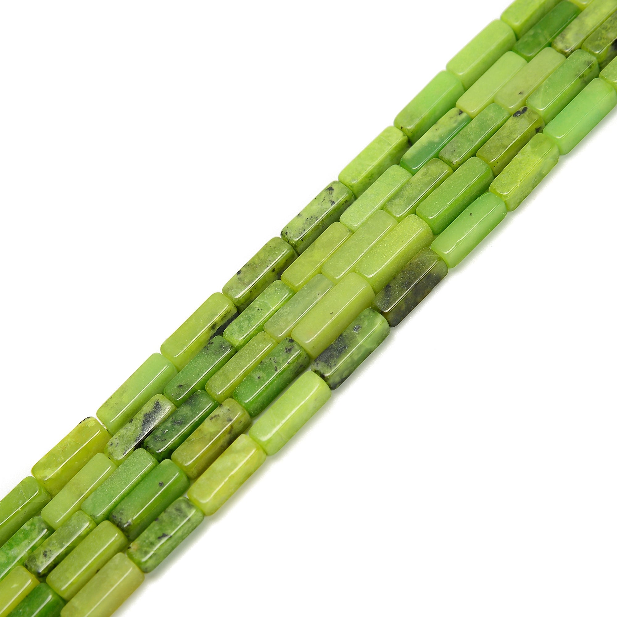 Premium Grade A Natural Chrysoprase 4x13mm Rectangle Tube Beads - 15.5 Inch Strand for Jewelry Making, DIY Bracelets & Necklaces - Healing Crystal for Stress Relief & Positive Energy