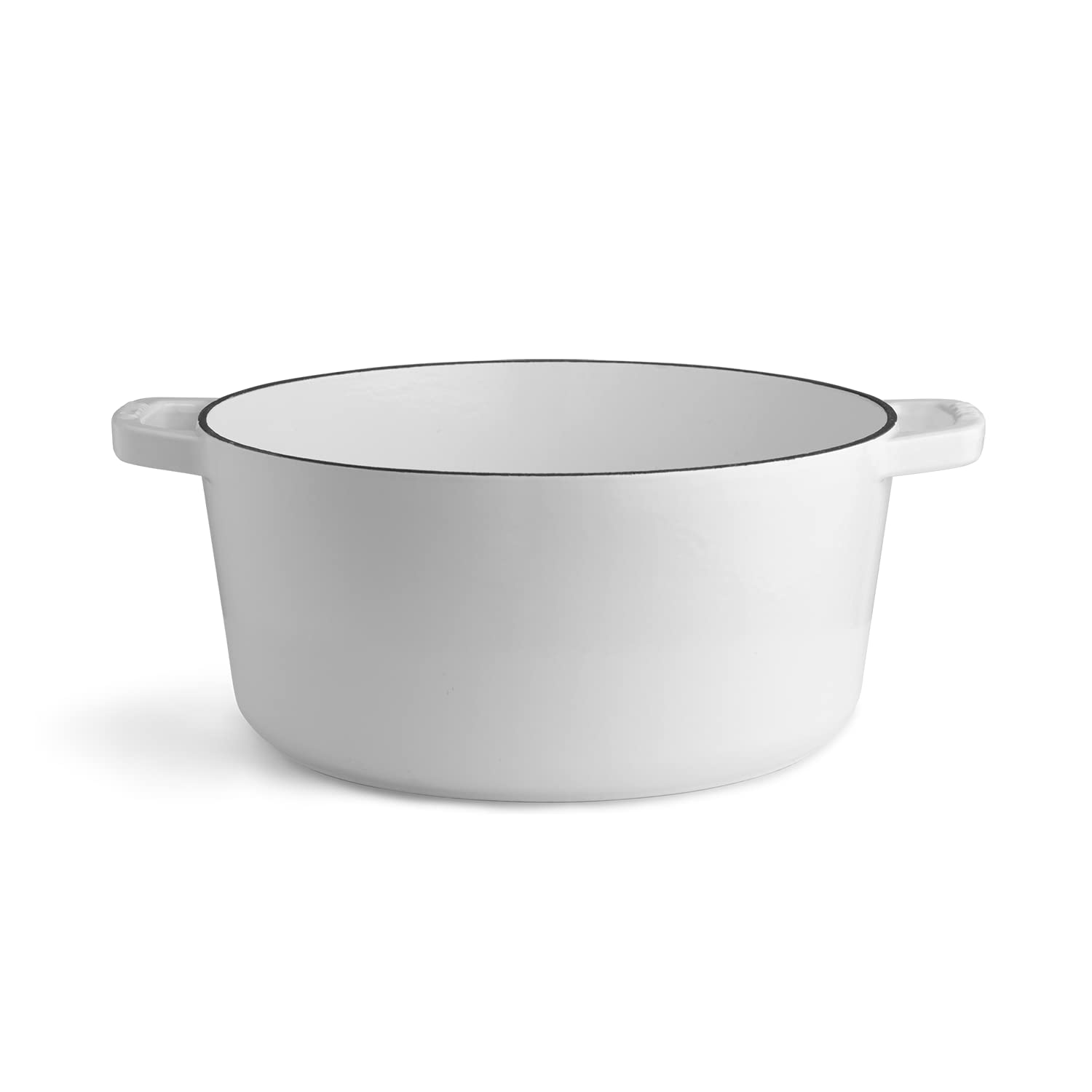 Premium 3.5-Quart Enameled Cast Iron Dutch Oven with Lid - Kana Milo Enamel Coated Casserole Pot | Oven & Dishwasher Safe | White with Gold Knob | Perfect for Braising, Stewing & Baking | Ideal for Soups, Bread & Family Dinners
