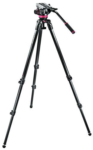 Manfrotto 502AH Professional Video Head with MT055XPRO3 Aluminum Tripod Kit - Perfect for Filmmaking, Photography & Vlogging