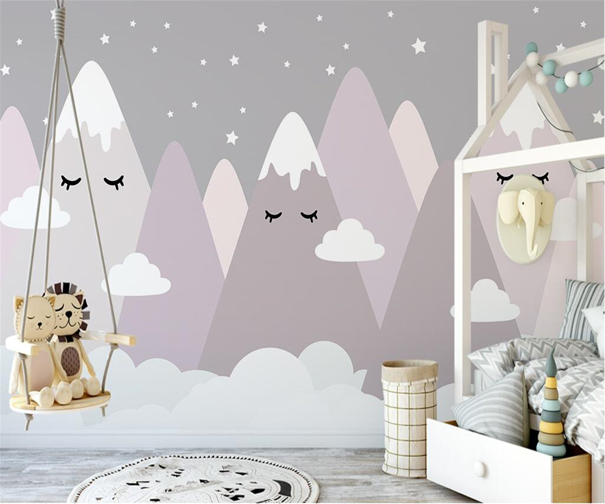 Sleeping Mountains Nursery Wallpaper - Nature-Inspired Baby Room Decor for a Peaceful & Serene Atmosphere | Perfect for Nurseries, Kids' Rooms & Playrooms