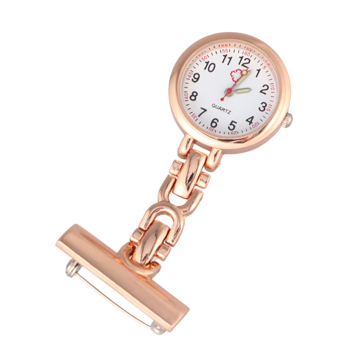 UKCOCO Nurse Watch with Second Hand - Clip on Pocket Watch for Nurses & Doctors - Quartz Lapel Watch in White - Perfect for Medical Professionals, Healthcare Workers & Clinical Use