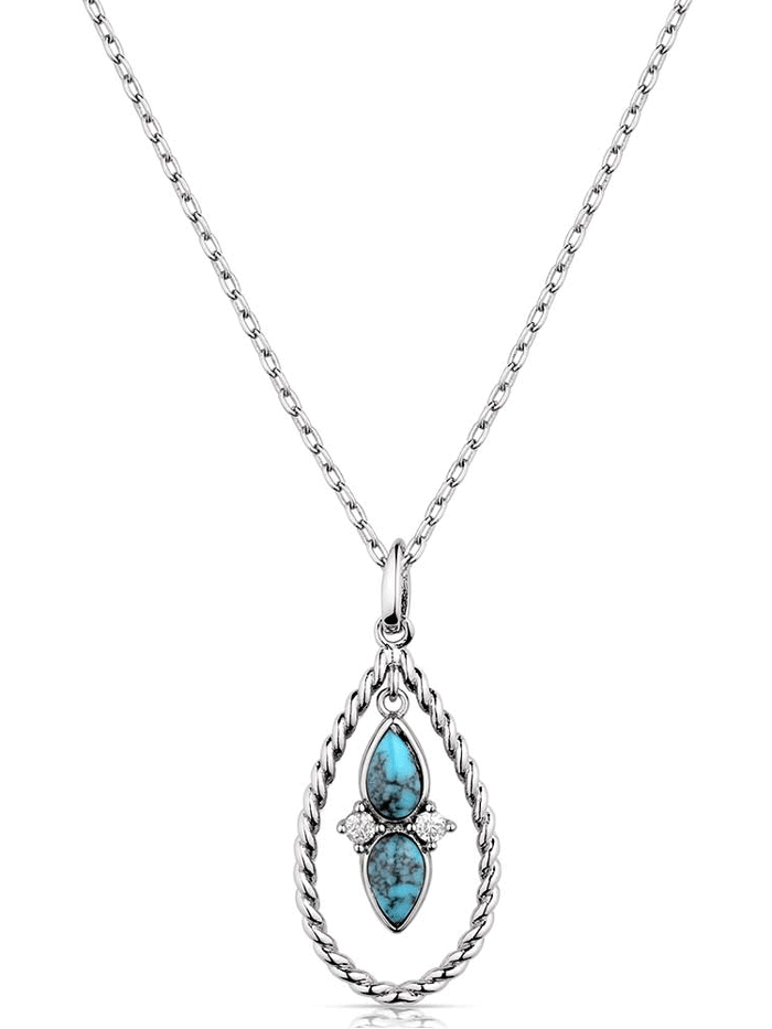 Montana Silversmiths NC5956 Women's Moonlit Ocean Turquoise Necklace in Sterling Silver - Perfect for Gifts, Weddings & Special Occasions