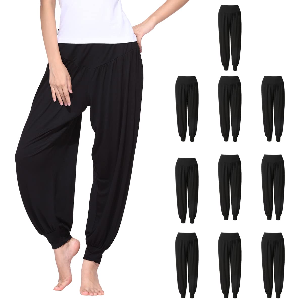 BeautyWill Women's High Waist Harem Yoga Pants - Soft Modal Loose Fit Workout & Pilates Pants for Casual Wear, Lounge & Exercise - Perfect for Yoga, Gym, Travel & Relaxation at Home