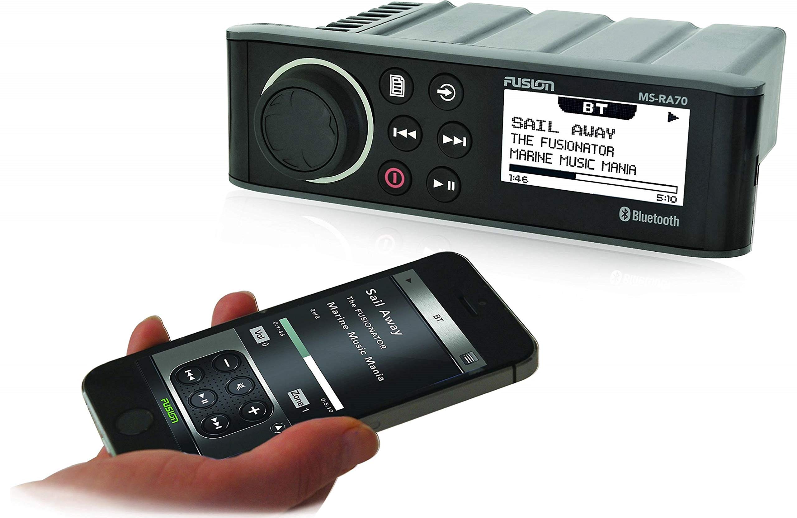 Fusion MS-RA70 Marine Stereo Receiver - 4x50W AM/FM Bluetooth Audio System with USB Port & Wireless Control for Fusion Link App | Perfect for Boats, Yachts, and Marine Entertainment