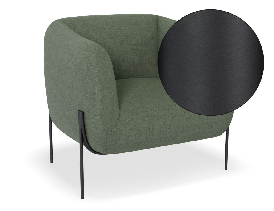Belle Lounge Chair - Modern Comfortable Accent Chair in Kelp Green - Perfect for Living Room, Bedroom, or Office Relaxation